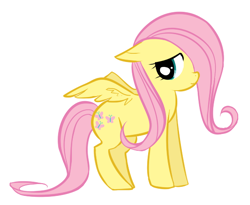 Size: 550x450 | Tagged: safe, artist:tearzah, fluttershy, pegasus, pony, female, filly, filly fluttershy, floppy ears, hair over one eye, looking sideways, simple background, solo, spread wings, standing, white background, wings, younger