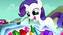 Size: 1000x563 | Tagged: safe, screencap, rarity, pony, unicorn, the cutie mark chronicles, cute, filly, jewels