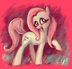 Size: 784x751 | Tagged: safe, artist:uber-tastee, fluttershy, pegasus, pony, female, mare, pink mane, solo, yellow coat