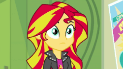 Size: 900x506 | Tagged: safe, sunset shimmer, equestria girls, rainbow rocks, animated, clothes, female, solo, two toned hair