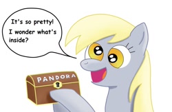 Size: 1150x750 | Tagged: safe, artist:thesneider, derpy hooves, pegasus, pony, female, mare, pandora's box, this will end in tears