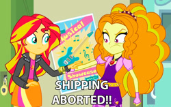 Size: 1662x1044 | Tagged: safe, adagio dazzle, sunset shimmer, equestria girls, equestria girls (movie), rainbow rocks, female, gem, image macro, meme, shipping denied, siren gem, spoiler