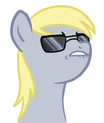 Size: 586x692 | Tagged: safe, artist:blackfeathr, derpy hooves, pegasus, pony, dat butt, female, mare, meme, solo, sunglasses