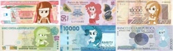 Size: 900x268 | Tagged: safe, derpibooru import, applejack, fluttershy, pinkie pie, rainbow dash, rarity, twilight sparkle, equestria girls, bill, chile, colombia, guatemala, mane six, mexico, money, peru, spanish, venezuela