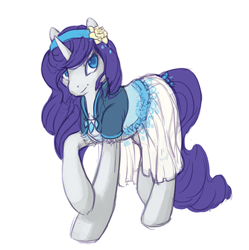 Size: 426x428 | Tagged: safe, artist:noel, rarity, pony, unicorn, clothes, female, horn, mare, white coat