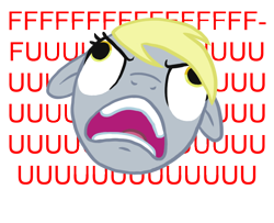 Size: 800x650 | Tagged: safe, artist:blackfeathr, derpy hooves, pegasus, pony, female, mare, rage, reaction image, solo