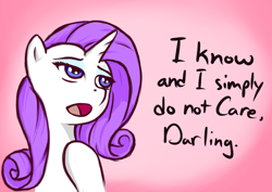 Size: 950x671 | Tagged: safe, artist:poptart36, rarity, pony, unicorn, gradient background, mare, reaction, reaction image, solo, text