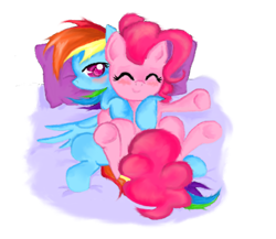 Size: 410x356 | Tagged: safe, artist:kelsiepie, derpibooru import, pinkie pie, rainbow dash, earth pony, pegasus, pony, female, lesbian, pinkiedash, shipping