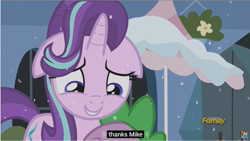 Size: 1281x722 | Tagged: safe, screencap, spike, starlight glimmer, dragon, pony, unicorn, the crystalling, discovery family logo, floppy ears, meme, youtube caption, youtube link