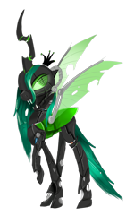 Size: 1080x1920 | Tagged: safe, artist:nuttypanutdy, queen chrysalis, changeling, changeling queen, pony, robot, robot pony, simple background, solo, transparent background