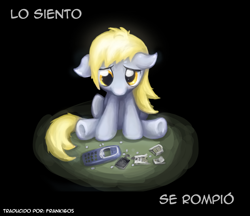 Size: 900x776 | Tagged: safe, artist:frank1605, artist:nuclearmassakre, derpy hooves, pegasus, pony, female, mare, nokia, spanish, translation