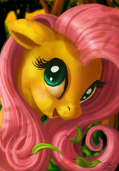 Size: 600x862 | Tagged: safe, artist:tsitra360, fluttershy, pegasus, pony, cute, female, floppy ears, looking at you, mare, open mouth, shyabetes, solo