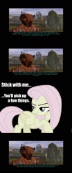 Size: 639x1532 | Tagged: safe, fluttershy, pegasus, pony, discorded, flutterbitch, hk-47, knights of the old republic, star wars