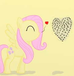 Size: 1105x1140 | Tagged: safe, artist:dennyhooves, fluttershy, pegasus, pony, female, flies, heart, mare