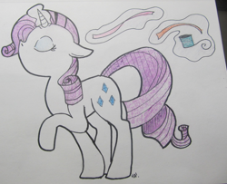 Size: 900x730 | Tagged: safe, artist:cerko, rarity, pony, unicorn, female, horn, mare, white coat