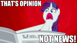 Size: 625x351 | Tagged: safe, rarity, pony, unicorn, angry dad, i'll destroy her, image macro, newspaper, the simpsons