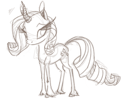 Size: 1000x800 | Tagged: safe, artist:knucklehead-mcspazatron, rarity, pony, unicorn, female, horn, mare, sketch, white coat