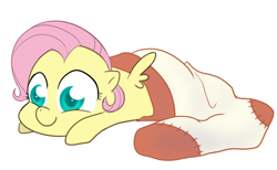 Size: 650x400 | Tagged: safe, artist:egophiliac, edit, fluttershy, clothes, cute, filly, recolor, sock, sock filly, socks