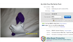 Size: 935x537 | Tagged: artist needed, safe, rarity, ebay, filly, irl, photo, plushie, wat