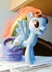 Size: 393x543 | Tagged: safe, artist:kikirdcz, derpibooru import, rainbow dash, pony, goggles, irl, photo, solo, toy