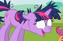 Size: 298x194 | Tagged: safe, derpibooru import, screencap, scootaloo, twilight sparkle, unicorn twilight, unicorn, lesson zero, reaction image, solo focus, twilight snapple, twilynanas