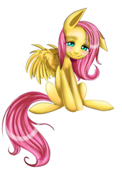 Size: 944x1336 | Tagged: safe, artist:loopsy-loo, fluttershy, pegasus, pony, female, mare, pink mane, solo, yellow coat