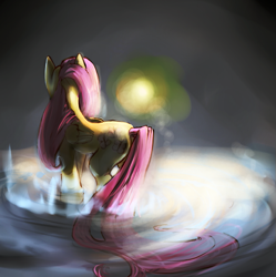 Size: 537x540 | Tagged: safe, artist:9ofcups, fluttershy, pegasus, pony, female, mare, pink mane, solo, yellow coat