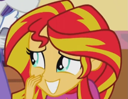 Size: 637x494 | Tagged: safe, screencap, sunset shimmer, equestria girls, rainbow rocks, cute, shimmerbetes, smiling, solo, when she smiles