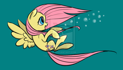 Size: 900x518 | Tagged: dead source, safe, artist:minimaimai, fluttershy, pegasus, pony, solo, watermark