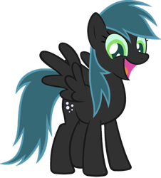 Size: 1024x1135 | Tagged: safe, artist:blah23z, derpy hooves, queen chrysalis, changeling, changeling queen, pegasus, pony, female, joanna węgrzynowska, mare, palette swap, polish, recolor, solo, voice actor joke