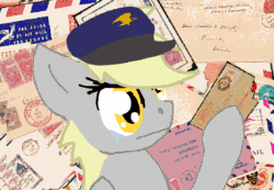 Size: 780x540 | Tagged: safe, artist:oddwarg, derpy hooves, pegasus, pony, animated, crossover, crying, female, hat, homestuck, letter, mail, mailmare, mailmare hat, mare, ms paint adventures, peregrine mendicant