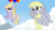 Size: 1366x768 | Tagged: safe, artist:kashimusprime, derpy hooves, dinky hooves, pegasus, pony, blonde mane, female, gray coat, mare, wings