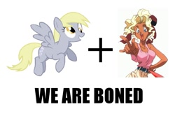 Size: 875x580 | Tagged: safe, derpy hooves, pegasus, pony, exploitable meme, female, image macro, make it happen, mare, mihoshi, tenchi muyo, this will end in tears