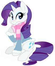 Size: 861x1032 | Tagged: safe, artist:aggressively pastel, artist:php27, rarity, pony, unicorn, blushing, colored, scarf, solo, svg, vector