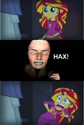Size: 390x576 | Tagged: safe, maud pie, sunset shimmer, equestria girls, 3d, dr hax, exploitable meme, gmod, gmod idiot box, hax, imminent computer screen, meme, sunset screamer, this will end in pain