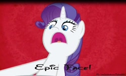 Size: 816x493 | Tagged: safe, rarity, pony, unicorn, epic face, female, horn, i'll destroy her, mare, white coat