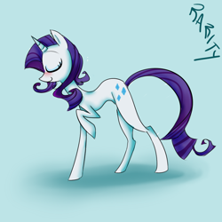 Size: 800x800 | Tagged: safe, artist:rostillhet, rarity, pony, unicorn, female, horn, mare, white coat