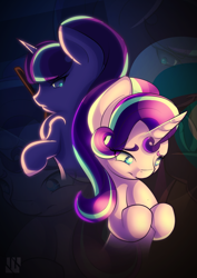 Size: 600x848 | Tagged: safe, artist:ikuvaito, starlight glimmer, pony, unicorn, the cutie map, crying, duality, sad, solo