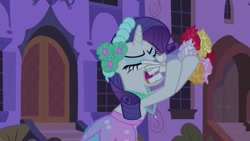 Size: 1280x720 | Tagged: safe, screencap, rarity, pony, unicorn, a canterlot wedding, female, horn, mare, white coat