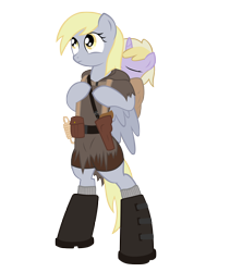 Size: 2576x3056 | Tagged: safe, artist:shadawg, derpy hooves, dinky hooves, pegasus, pony, unicorn, bipedal, clothes, high res, simple background, transparent background