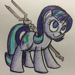 Size: 2343x2342 | Tagged: safe, artist:ashtoneer, starlight glimmer, pony, unicorn, s5 starlight, solo, staff, staff of sameness, traditional art