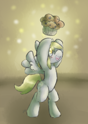 Size: 900x1264 | Tagged: safe, artist:yellowcoatrobot, derpy hooves, pegasus, pony, female, mare, muffin