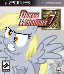 Size: 861x1000 | Tagged: safe, artist:nickyv917, derpy hooves, pegasus, pony, box art, dynasty warriors, female, game cover, mare, parody, video game