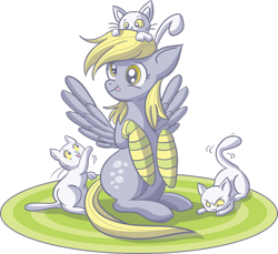 Size: 900x826 | Tagged: safe, artist:xkappax, derpy hooves, cat, pegasus, pony, :p, clothes, female, mare, socks, striped socks