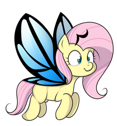 Size: 900x965 | Tagged: safe, artist:kloudmutt, fluttershy, butterfly, pegasus, pony, pun, transformation