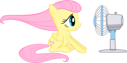 Size: 3007x1509 | Tagged: safe, artist:kurokaji11, fluttershy, pegasus, pony, fan, filly, simple background, solo, transparent background