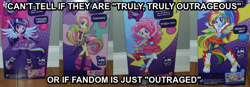 Size: 887x309 | Tagged: safe, derpibooru import, fluttershy, pinkie pie, rainbow dash, twilight sparkle, equestria girls, rainbow rocks, doll, image macro, jem