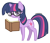 Size: 700x600 | Tagged: safe, artist:sandra626, derpibooru import, twilight sparkle, book, chibi, glasses, solo