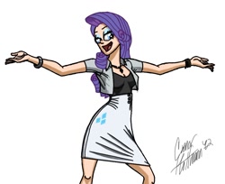 Size: 932x759 | Tagged: safe, artist:ceehoff, rarity, human, clothes, female, humanized, purple hair, solo