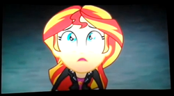 Size: 1367x755 | Tagged: safe, sunset shimmer, equestria girls, rainbow rocks, looking up, solo